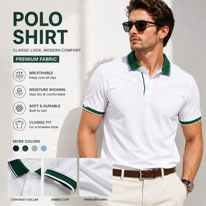 <span class=keywords><strong>Polo</strong></span> blanc avec col vert, toucher doux, respirant, évacuant l'humidité, mélange de coton, <span class=keywords><strong>polo</strong></span> de <span class=keywords><strong>golf</strong></span> décontracté pour homme, logo personnalisé - Product Image 1