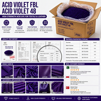 LIECHEN Violet Acide 48 Violet FBL 180% Colorant Acide Haute Concentration pour Teinture Textile Laine/Nylon/Soie/Cuir 25kg/carton