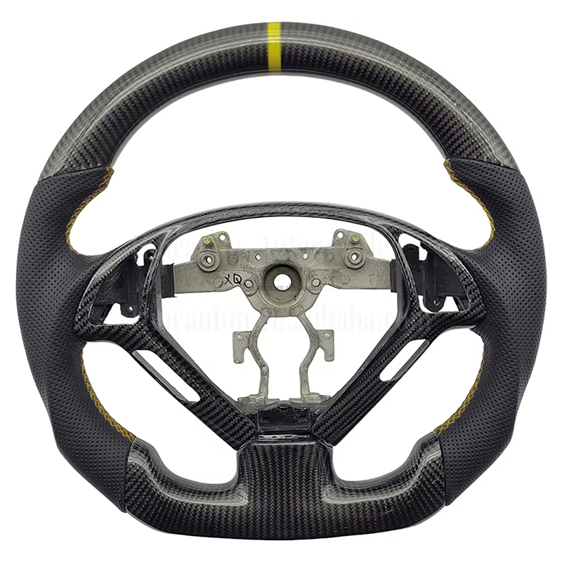 คาร์บอนไฟเบอร์ + หนังพรุน + เย็บแถบสีเหลือง