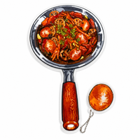 Nouveau miroir de maquillage décoratif portable en acrylique, motif Teppanyaki Grill, fruits de mer et riz frit, avec breloque pimentée, cadeau
