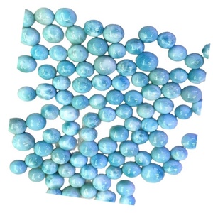 Larimar-cabuchón azul cielo Natural del Mar Caribe, parte trasera plana, pulido a mano, Larimar auténtico - Product Image 1