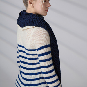 Wholesale Fashion Solid Color Merino <b>Wool</b> Blend Warm Long Thick Knit Neck <b>Wrap</b> Winter Casual Preppy Style Scarf - Product Image 6