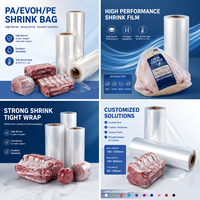 Sacs thermorétractables pour saucisses, sacs thermorétractables à fond incurvé PA/EVOH/PE haute barrière, taille personnalisée directement de l'usine pour les commandes en gros