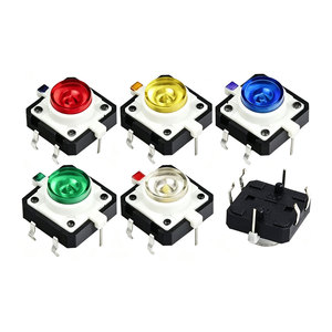 12X12X7.3MM with led Tactile <b>Push</b> <b>Button</b> <b>Switch</b> Momentary Tact LED Red Green Blue Yellow White 12*12*7.3mm - Product Image 1