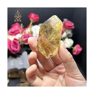 Kindfull Golden Rutilated Quartz Freeforms Healing Fengshui Crystal Stones Rutiled Quartz Freeform For Gift