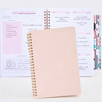 Agenda hebdomadaire non daté Myway 2026 avec suivi des habitudes, carnet de liste de tâches pour 52 semaines, objectifs hebdomadaires, couverture rose A5