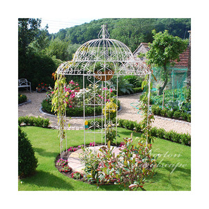 شرفة حديقة حديثة عالية الجودة على الطراز الغربي مستديرة لحام العريشة الحديد المطاوع لديكور الحديقة - Product Image 5