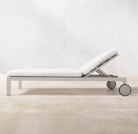 Nouvel arrivage de mobilier d'extérieur en aluminium vendu à chaud lit double sur le pont chaise de loisir allongée piscine lit de relaxation avec le soleil