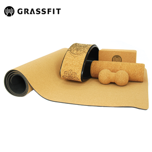 Colchoneta de goma 100% Natural <span class=keywords><strong>para</strong></span> <span class=keywords><strong>yoga</strong></span>, juego de esteras de goma antideslizantes de corcho, respetuosas con el medio ambiente, FSC REACH, matte - Product Image 4