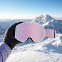 Lunettes de ski sans monture tendance en PC et TPU, vision large, unisexe, pour snowboard et activités hivernales en extérieur