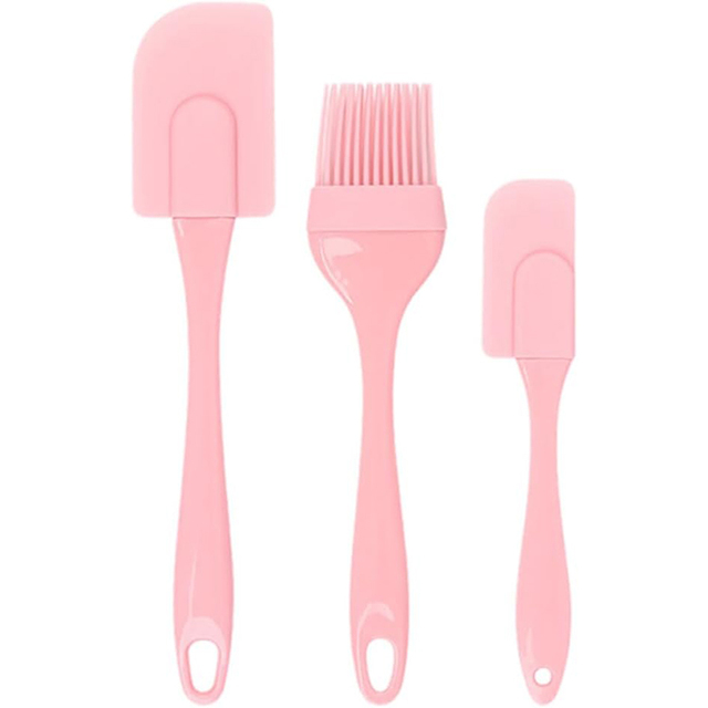 3Pcs Food Grade Silicone Baking Tool Sets Flexible Kitchen Utensils Spatula Pastry Brush for Cake Cream Gadget