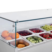 Réfrigérateur de table pour sandwichs de restaurant commercial XEOLEO, 0 à 5 degrés, acier inoxydable, comptoir à pizza, congélateur, refroidisseur pour la préparation de salades