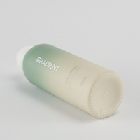 Flacon en verre opale dégradé vert et rose de 30 ml, design moderne et élégant, conteneur vide pour soins du visage avec pompe distributrice