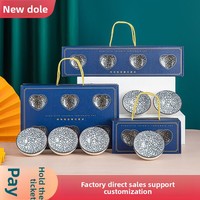 Ensemble de bols japonais en céramique bleue de la série Cœur, résistants aux micro-ondes, design minimaliste motif fleur de cerisier, pour usage hôtelier, coffret cadeau