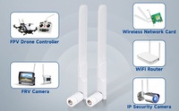 Antena WiFi Blanca de Doble Banda 2.4/5.8G, Antena de Alta Ganancia para Router, Antena Externa Omnidireccional con Conector SMA