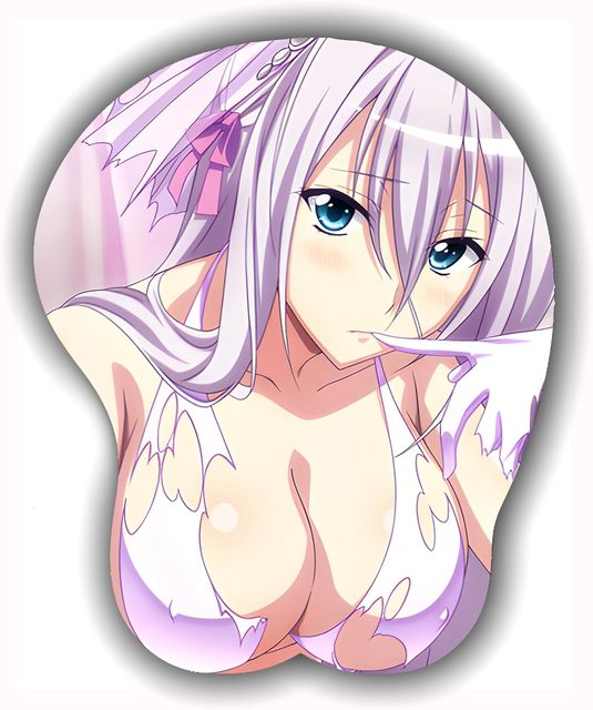 High School DxD Rossweisse Breast Oppai Heated Silicon Gaming Mouse Pad with Wrist Rest 2Way Skin Stock