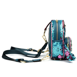 Zaino da <span class=keywords><strong>Donna</strong></span> con Paillettes <span class=keywords><strong>Blu</strong></span> Lucide a Forma di Orso, Bestseller, Borsa Convertibile a Tracolla o a Spalla 2987 - Product Image 3