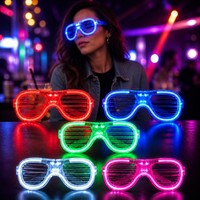 Lunettes LED à obturateur, lumineuses et clignotantes, accessoire néon pour fêtes, concerts, bars, anniversaires, costumes, vente en gros