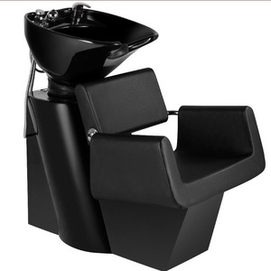 Sillón de Lavado de Cabello Negro de Lujo para Salón de Belleza Mia, Sillón Reclinable para Lavar el Cabello para Peluquería - Product Image 1
