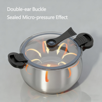 Casserole multifonctionnelle personnalisée de 26 cm 7 L, casseroles à soupe, adaptées à tous les types de cuisinières, antiadhésives, en titane, autocuiseur à micro-pression