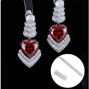 时尚复古厚金心形锆石钻石耳坠 | 时尚舞会婚礼沙滩耳环女孩礼品 - Product Image 6