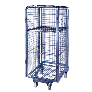 La industria durable plegable cuatro ruedas nestable plegable Venta caliente soldado de almacenamiento de almacén de transporte jaula carro