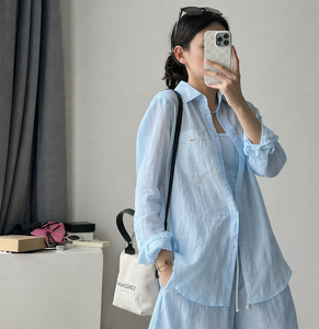 A339 Lightweight, Cool Summer Sheer Chiffon <b>Shirt</b> with Matching Tank Top – Perfect for <b>Beach</b> & Travel Wholesale - Product Image 4