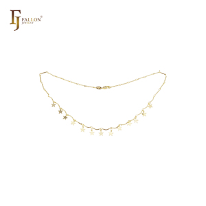 Collar de Eslabones con Barras y Estrellas de Joyería de Moda FJ Fallon 54190364, Chapado en Oro de 14K sobre una Base de Latón - Product Image 3