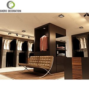 Vintage Style Menswear Shop Interior Design Durable Clothes Display Wall <b>Cabinet</b> with Functional Clothing Shop Display Stands - Product Image 6