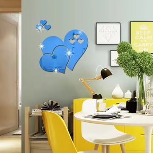 WISH <strong>Wall</strong> <strong>Mirror</strong> Sticker Heart Shaped <strong>Wall</strong> Sticker Flower Sticker Cute DIY Home Art Mural Decoration Room - Product Image 6