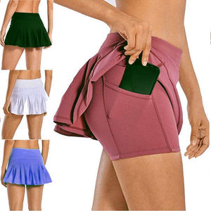 Vestido de tenis de Color sólido para mujer, ropa activa de gimnasio con bolsillo - Product Image 3