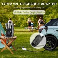 Adaptateur Schuko Premium V2L Type 2 vers prise EU, étanche IP67, pour kit de décharge d'énergie d'urgence pour camping extérieur et véhicules électriques