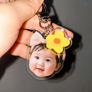 Portachiavi Personalizzati in Acrilico con Foto, Design Gratuito, per Coppie, Genitori e Figli, Forma Creativa e Carina per Ricordi - Product Image 1