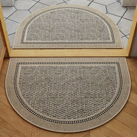 Tapis d'entrée vintage imprimé, demi-rond, profil bas, antidérapant, lavable, pour entrée, véranda et décoration intérieure