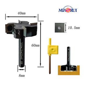Miaorui 8*40*4T * 60L T-forme alliage dur <span class=keywords><strong>bois</strong></span> CNC Spoilboard surfaçage routeur Bits fraise tige ronde panneau forets - Product Image 2