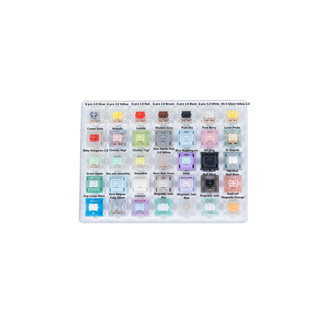 GATERON Fast Delivery Magnetic Customized Switch Treasure Version Mechanical Keyboard Acrylic Switch Tester 35pcs Sample