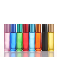 Flacons à bille vides pour huiles essentielles 10 ml en verre coloré, rechargeables, pour produits de beauté et de soins personnels