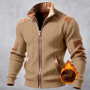 Veste décontractée à fermeture éclair en velours texturé, nouvelle collection automne-hiver pour hommes, style européen et américain, couleurs assorties - Product Image 4