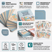 Cartes de style de vacances en bord de mer personnalisées OEM, ensemble de cartes d'inspiration pour tenues et accessoires de plage en gros avec boîte personnalisée