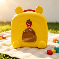 Kinderen EVA fruit-patroon teddybeer rugzak met luchtgevulde rugzitting, transparant venster, kleuterschooltas, 21L inhoud