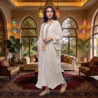 Vêtements islamiques musulmans pour femmes, robes en rayonne d'hiver, tenue de soirée, robe européenne américaine, abaya ouverte, kaftan, ensemble 2 pièces