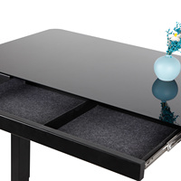 Bureau moderne à double moteur réglable en hauteur Table en verre noir Table électrique sur pied Table élévatrice de bureau sur mesure