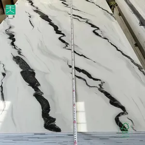 TianGe 1220*2440 Marmor 3Mm Hochglanz-PVC-Folie UV-laminierte Kunststoff platte Wand platte
