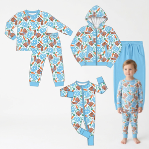 New Arrive Baby Girls Holidays Clothes <b>Outfits</b> Easter <b>Bunny</b> Pink Ruffles Kids Matching Clothes Set - Product Image 4