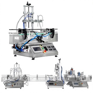 Factory Automatic Small Desktop Oil Liquid Juice Pneumatic Piston Magnetic Pump Filling Capping Labeling Machine Production Line - Product Image 1