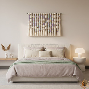 Tapiz Artesanal Hecho a Mano, Bola de Macramé, Burbuja de Macramé, Arte de Pared, Decoración de Pared para Sala de Estar, Decoraciones de Pared para el Hogar de Lujo - Product Image 6