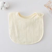 Bavoirs ronds imperméables en gaze de coton doux pour bébés, avec logo personnalisé de haute qualité, couleur unie, pour l'alimentation quotidienne des enfants