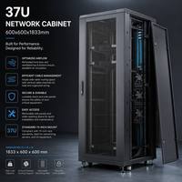 Armoire de serveur réseau Starlink 37U 19 pouces avec porte en verre, armoire de centre de données sur pied verrouillable