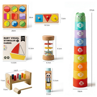 Juego de Juguetes Educativos Montessori de Plástico y Madera para Niños Pequeños, Regalos de Navidad, Educación Temprana, Surtido para Niños de 6 a 24 Meses