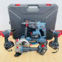 Perceuse sans fil multifonction OEM 21V 5-en-1 avec batterie au lithium, perceuse sans balais, ensemble d'outils combinés